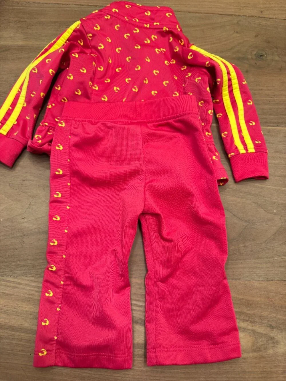 Puma Baby Girl Pink Yellow Logo Tracksuit Peplum Jacket & Pants 12M - Picture 5 of 5